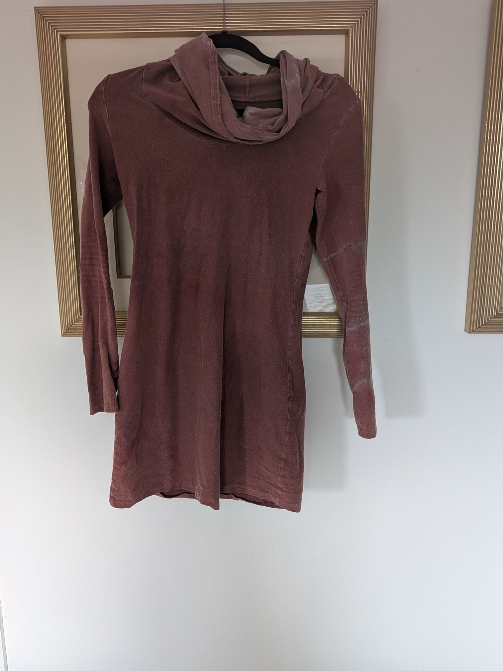 Wildharvest Women's Long Sleeve Cowl Neck Tunic Sweater - Dusty Rose